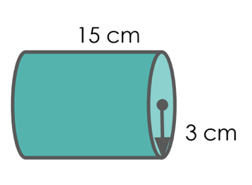 <p>Calculate the surface area of the cylinder below</p>