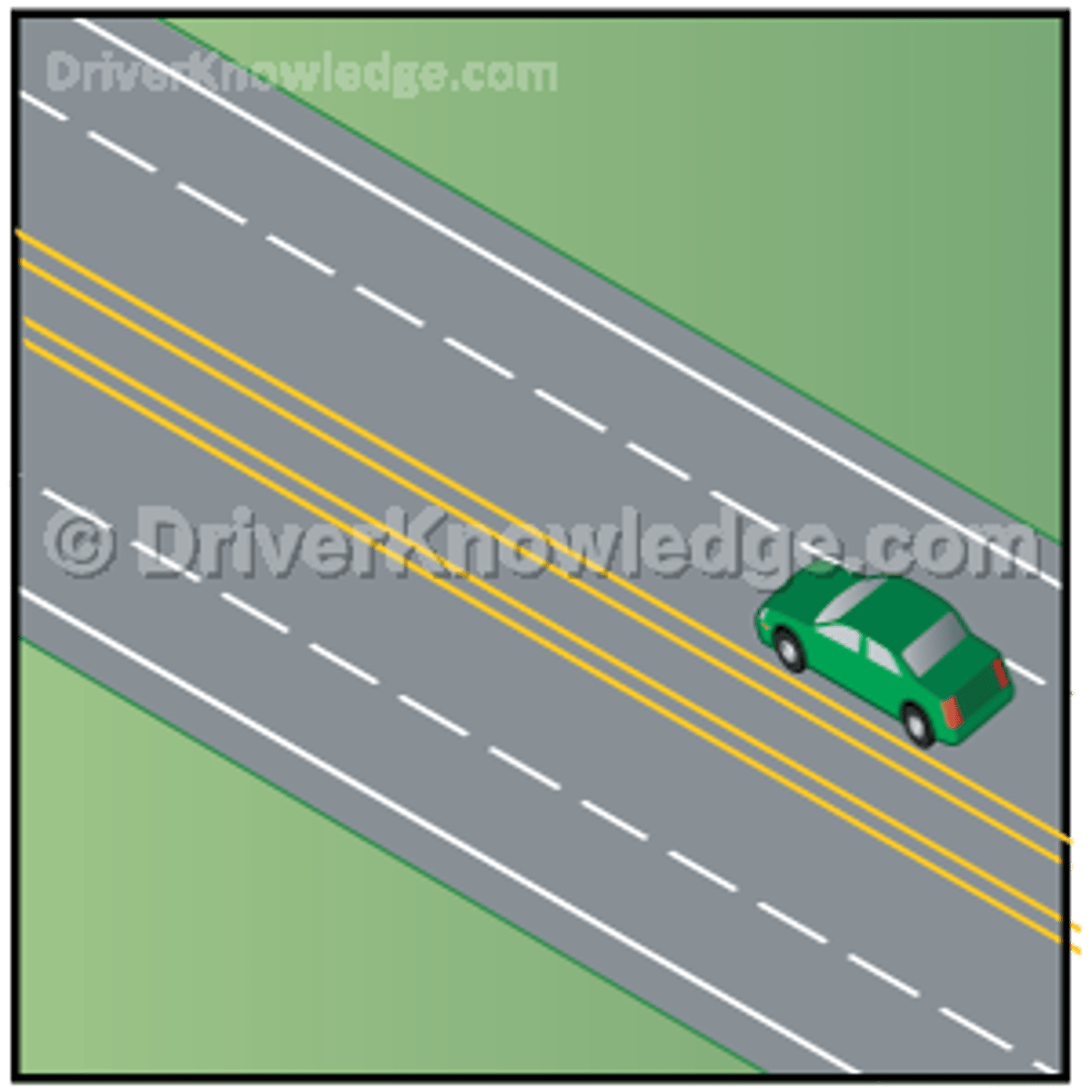 <p>two sets of double yellow lines spaced 2 or more feet apart</p>