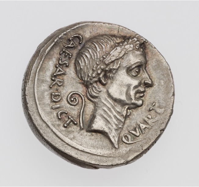 Denarius with Portrait of Julius Caesar 