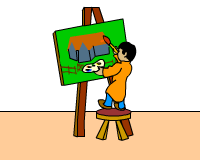 <p>(n) sơn màu</p>