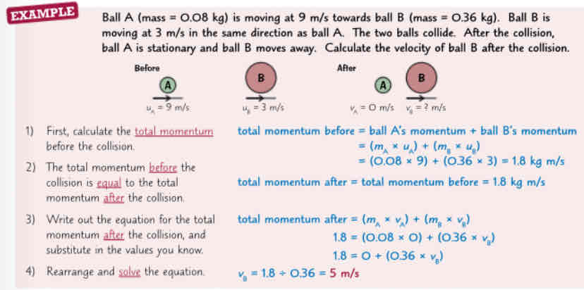 <p>If they join together it’s </p><p>Total momentum after = (Ma+Mb)xV</p>