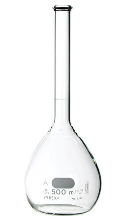 <p>weigh sample bottle containing required mass of solid on a 2dp balance , transfer to beaker , reweigh empty sample bottle, record difference in mass , add 100cm3 of distilled H20 to beaker and stir with glass rod , pour solution into the 250cm3 graduated flask via a funnel , rinse beaker and funnel and add washings from beaker and glass rod to vol flask , make up mark with distilled H20 using a dropping pipette for the last few drops , invert flask several times to ensure uniform solution.</p>