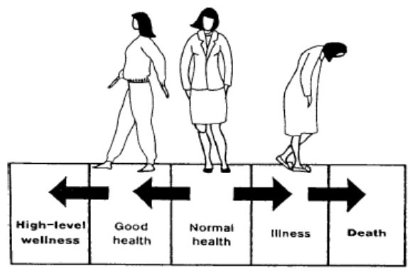 <p>One of the 8 Models of Health &amp; Wellness</p><p>Used to measure <strong>persons perceived level of wellness</strong></p><p>Health and disease can be viewed as <strong>opposite ends </strong>of a <strong>health continuum</strong></p>