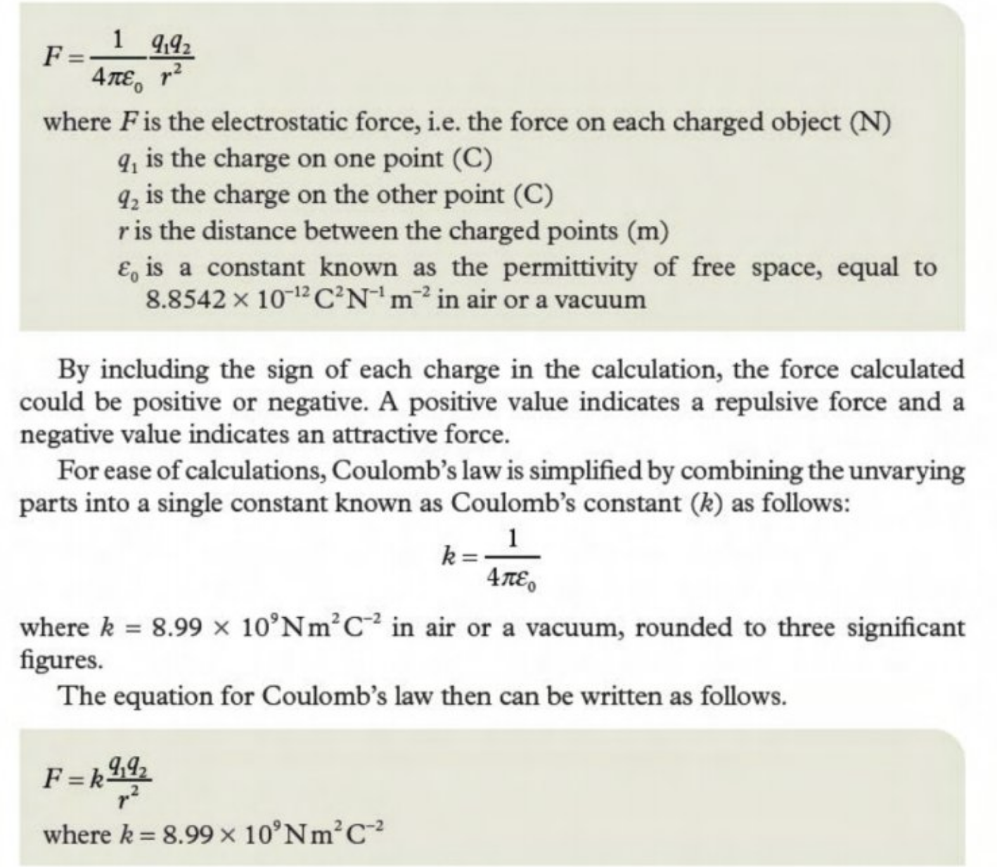<p>Just use bottom one.</p><p><br>Charge can be positive (repulsive) or negative (attractive).</p>