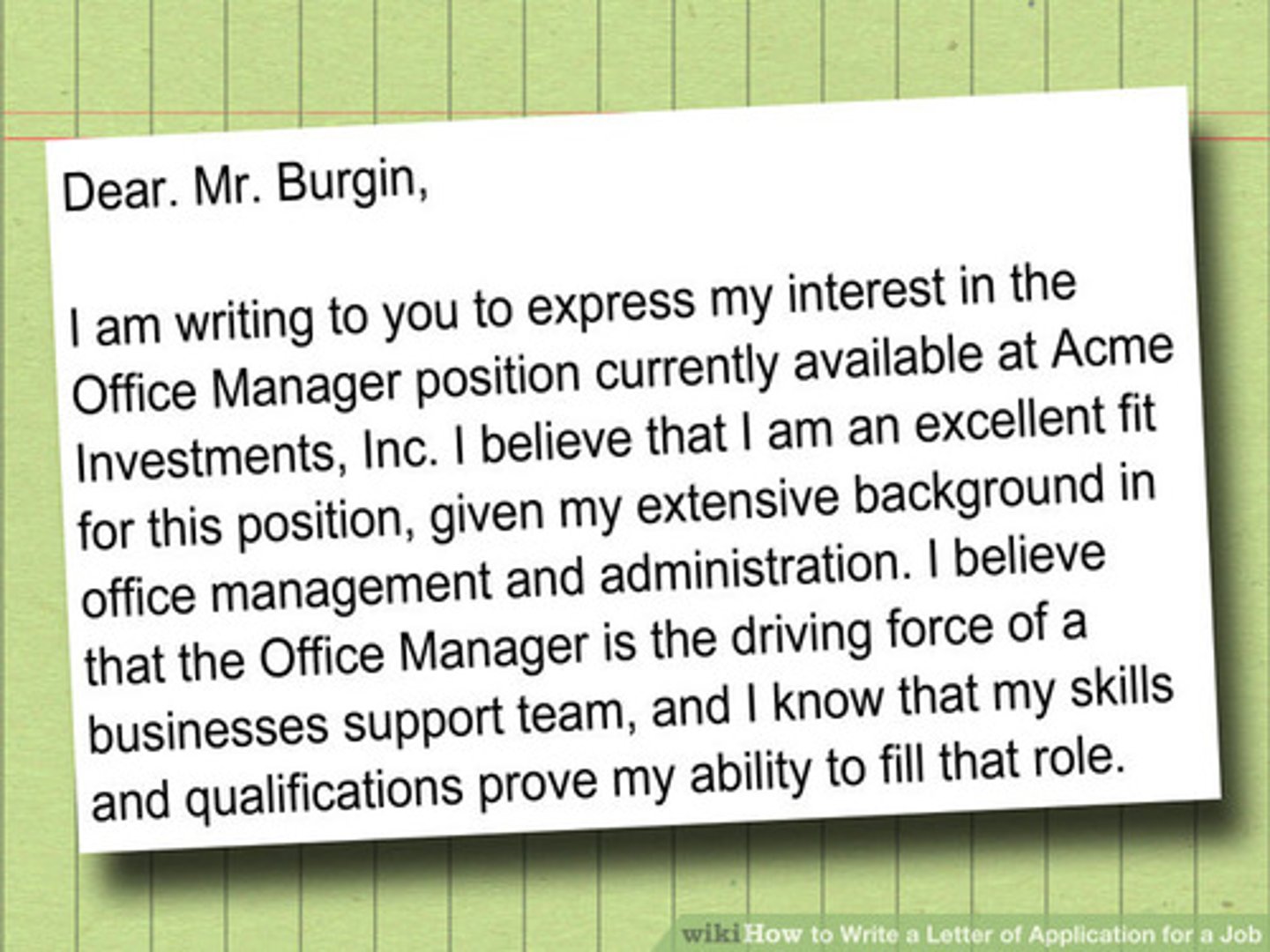 <p>letter of application</p>