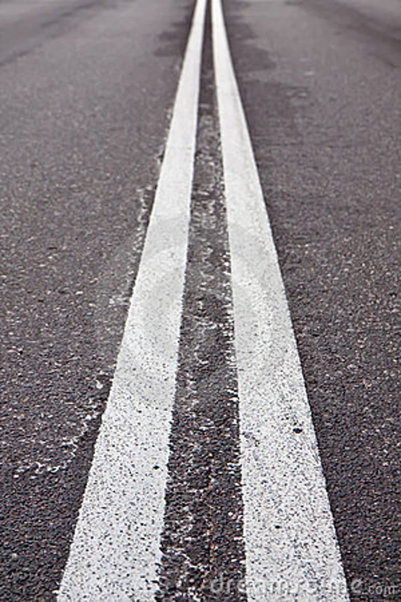 <p>Do not cross (except when avoiding accidents or pulling off for emergency personnel).</p>