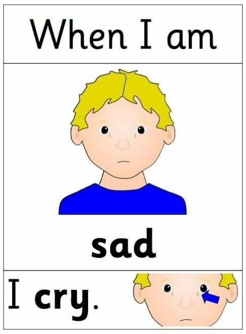 <p>when I am sad, I cry</p>