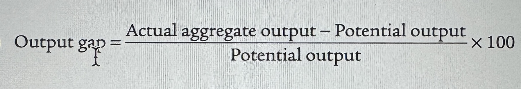 <p><span>The </span><strong><span>output gap</span></strong><span> is the percentage difference between actual aggregate output and potential output.</span></p>