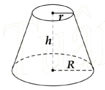 <p>Diện tích xung quanh- Thể tích nón cụt</p>