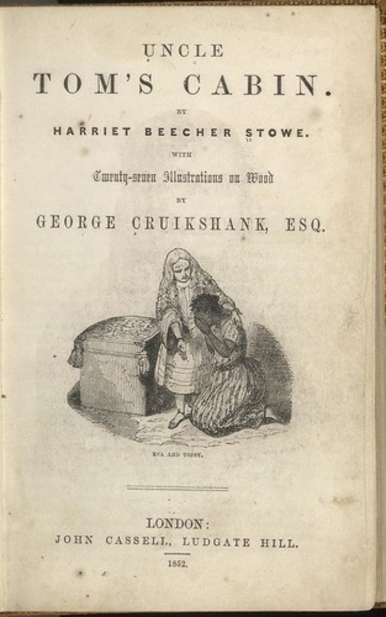 <p>Popular book by Harriet Beecher Stowe focusing on the negatives of slavery. Million copies sold. Caused Northerners to protest Fugitive Slave Act. Southerners criticized the book.</p>