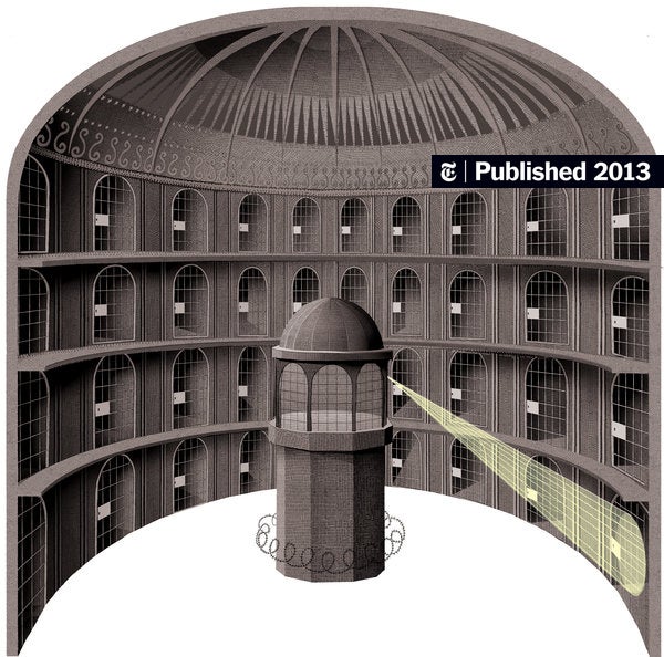 <p>A theoretical design for a prison where inmates are always visible to a central watchtower, promoting self-regulation among the prisoners. </p>