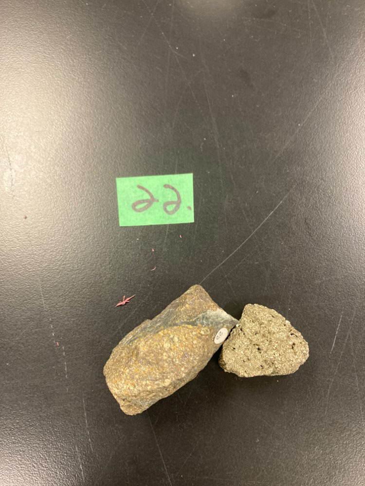 <p>This is …… . and it is often mistaken for this precious element ……….. The common name for it is……………………. CIRCLE ONE: Is it a rock or a mineral?</p>
