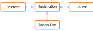 <ul><li><p>keeping track of four “things”: </p><ul><li><p>student</p></li><li><p>course</p></li><li><p>registration</p></li><li><p>tuition fee</p></li></ul></li><li><p>how are things related to one another? </p><ul><li><p>we can tell that students must do their registration, which involves classes and tuition fees are assessed based on the registration</p></li></ul></li><li><p>internal schema will provide more detailed info about students </p></li></ul><p></p>