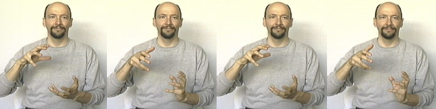 <p>Both hands twist, return to their starting point and twist again. Think of loosening a jar, tightening it, and loosening it again</p>