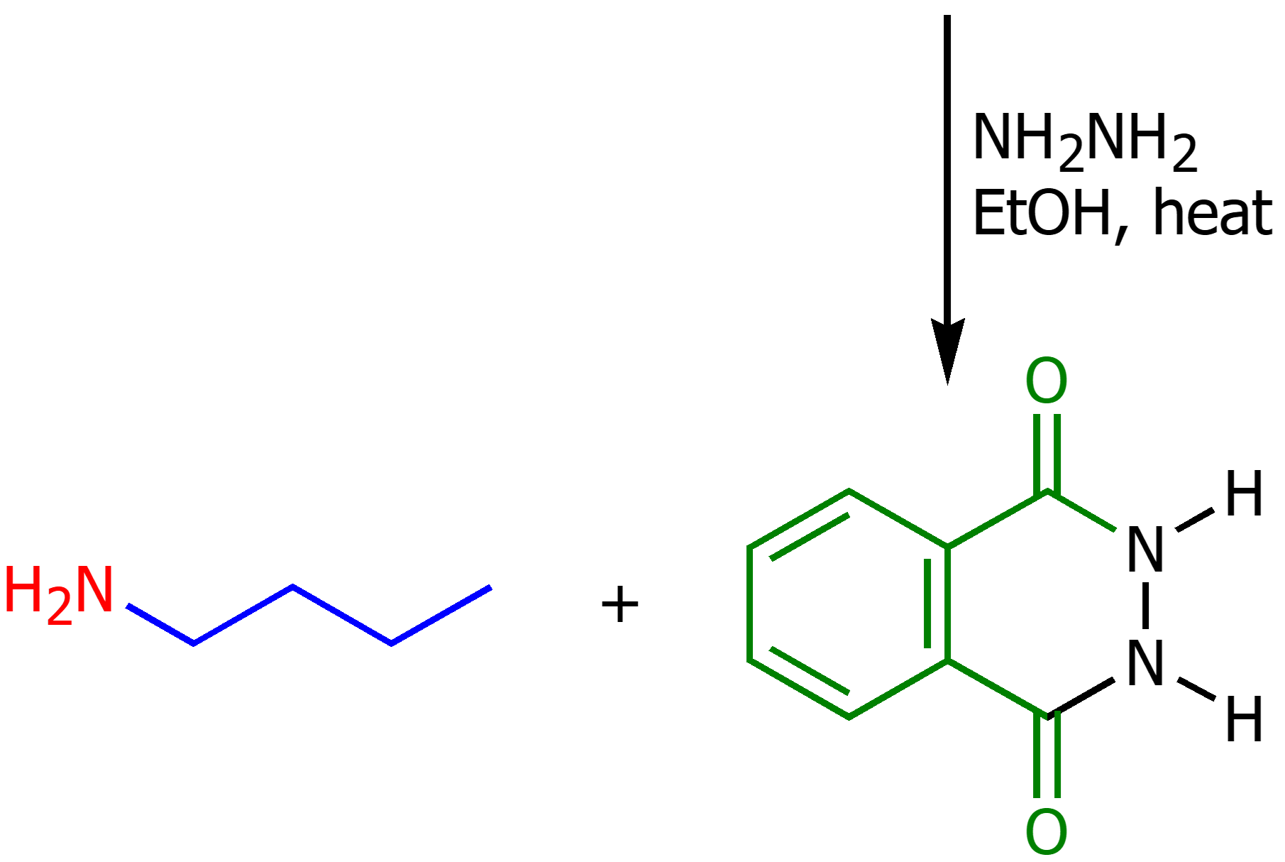 <p>Synthesis of primary and secondary amines from phthalimide. Using strong base and alkyl halide. Then using hydrazine (NH<sub>2</sub>NH<sub>2</sub>) and a strong base to produce a primary amine. </p>