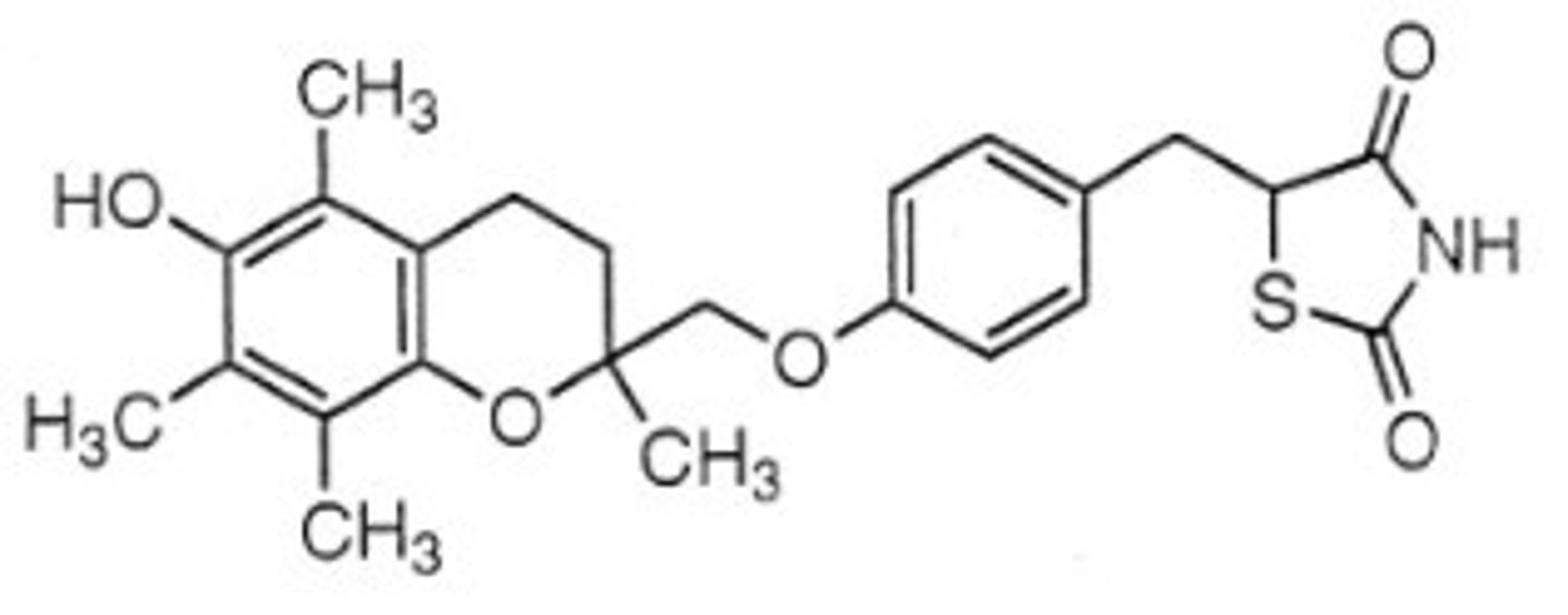 <p>PPARg/a agonist (withdrawn due to serious liver injury)</p>