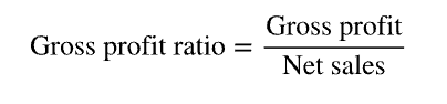 <ul><li><p>gross profit ratio</p></li><li><p>amount by which sale of inventory exceeds its cost per dollar of sales</p></li></ul><p></p>