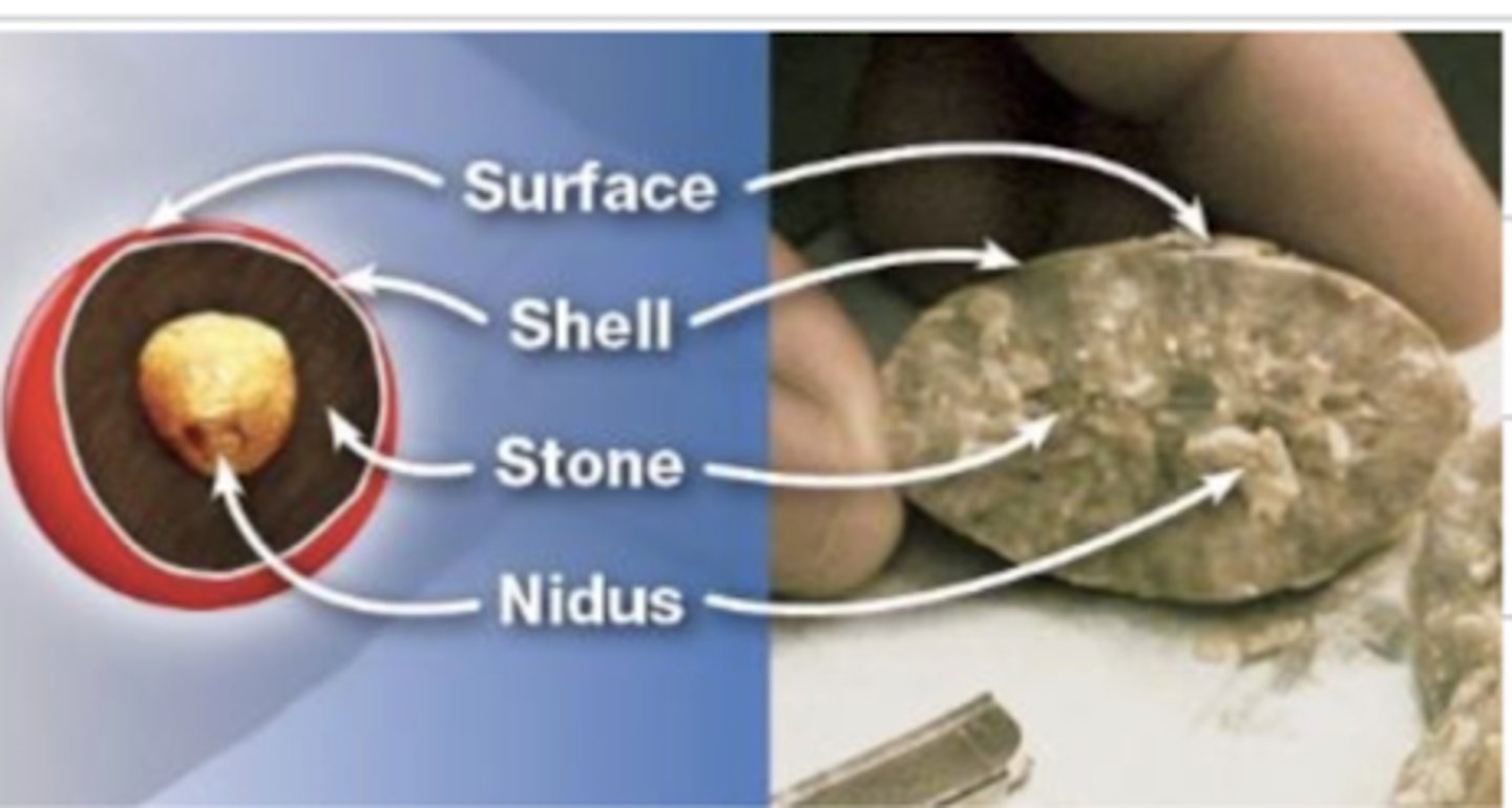 <p>macroscopic sediment formed by non-soluble crystals</p>