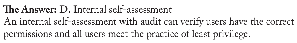 <p>Internal self-assessment</p>