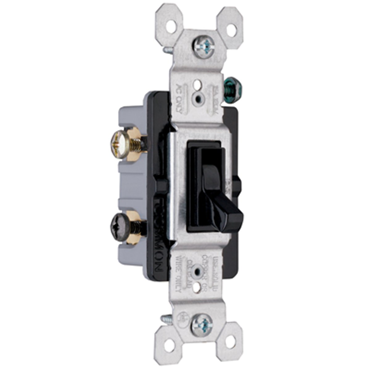<p>When the toggle switch is pushed up the service is on and off when pushed down.</p>