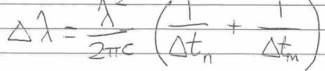 <ul><li><p>from uncertainty principle</p></li><li><p>electron in excited state for finite time so can only have uncertain value</p></li></ul><p></p>