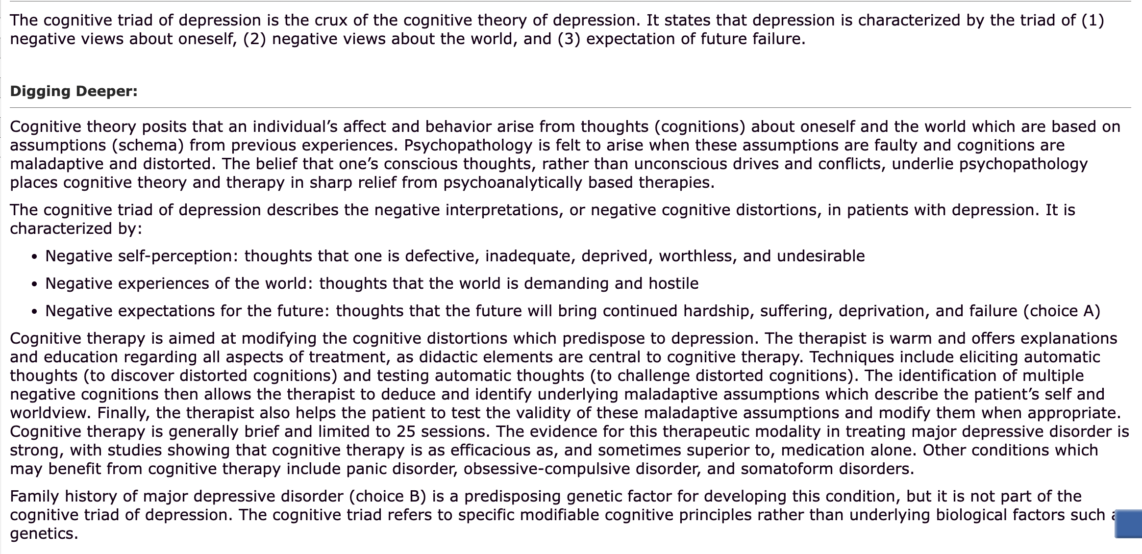 <p>Cognitive Theory ? </p>