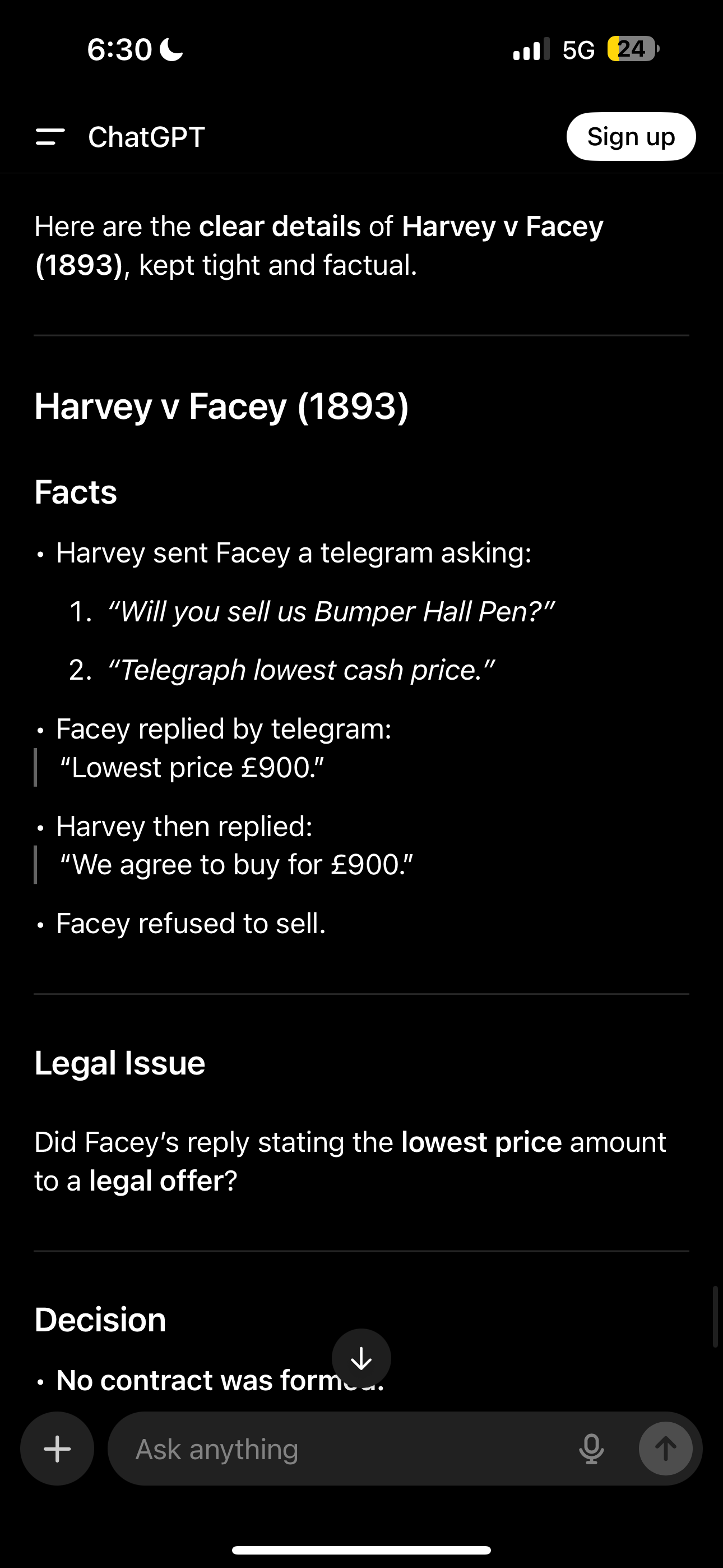 <p>The offeror must show a clear intention to be legally bound by the terms as soon as they are accepted</p>