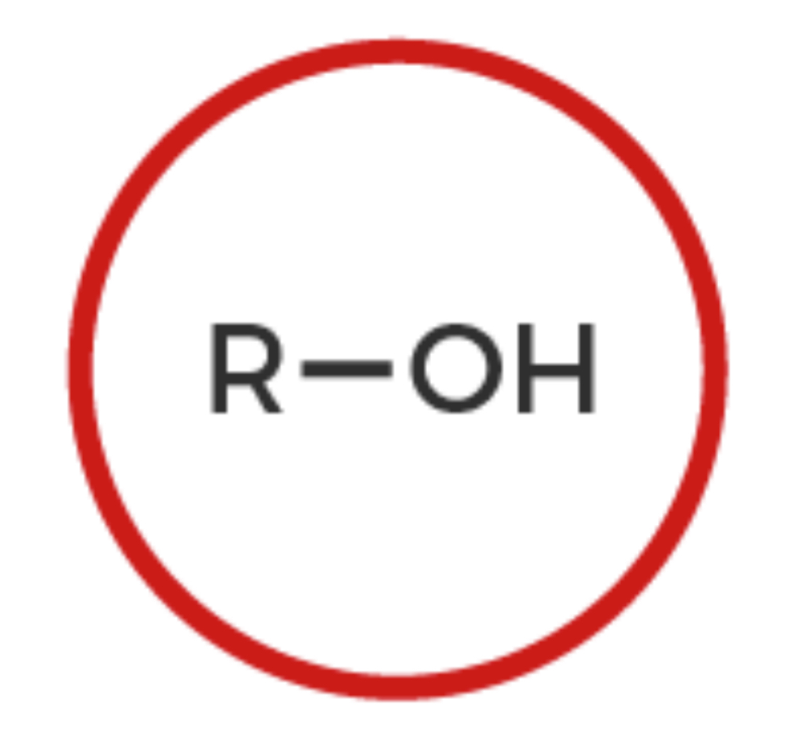 <p>OH group attached to main molecule</p>