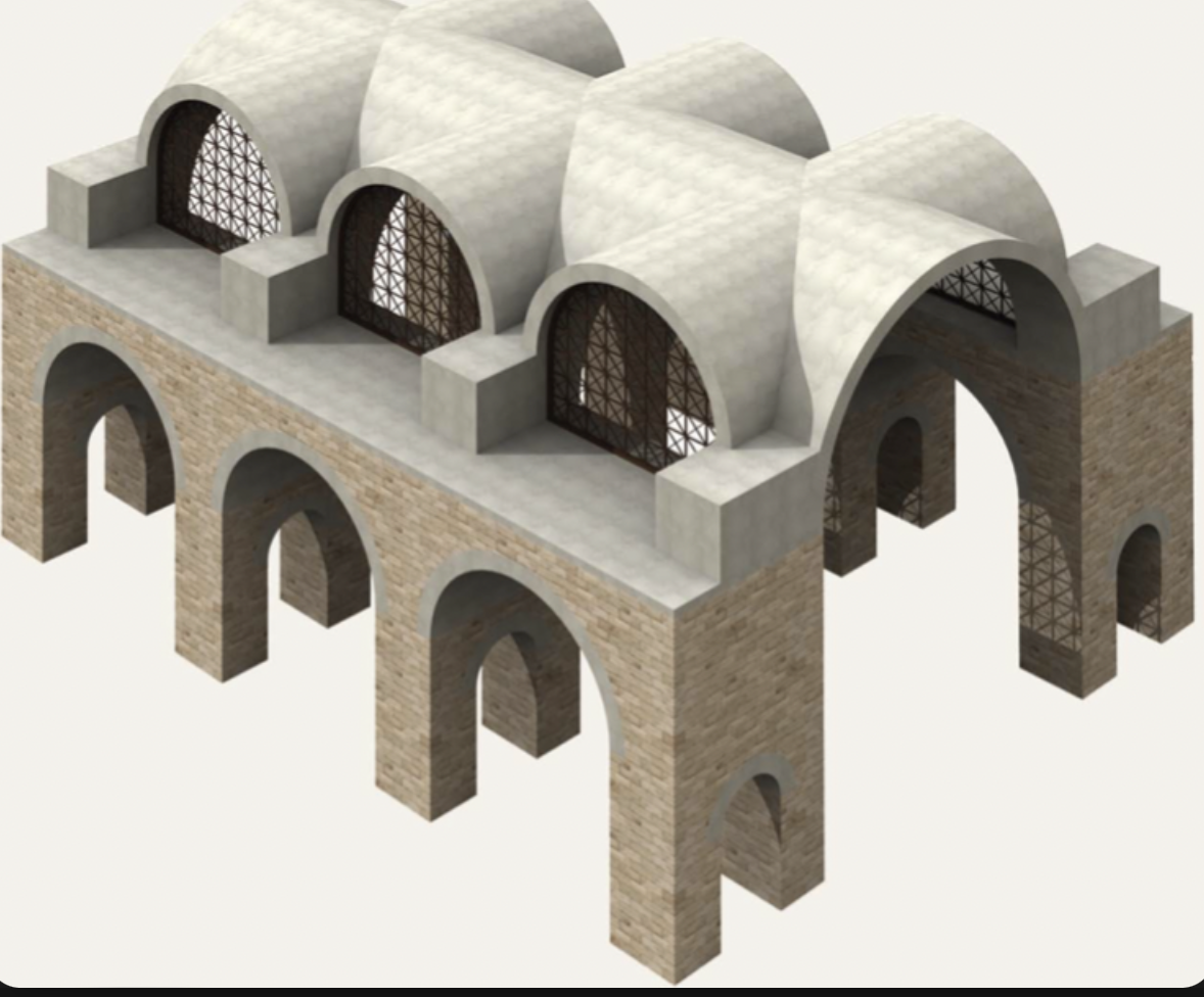 allows for windows, light into the great hall 
