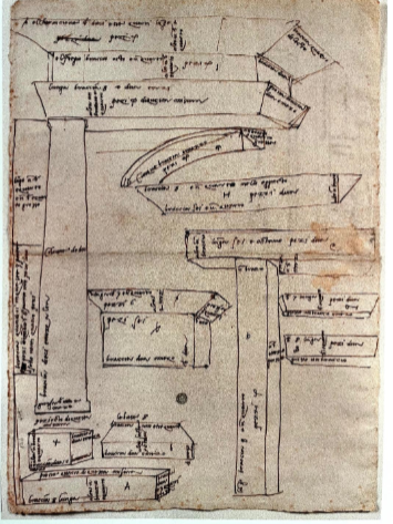 <p>drawing of stone blocks for the facade of San Lorenzo</p>