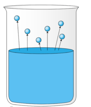 <p>A form of vaporization occurs at lower temperature, where only a small proportion of particles near the surface have enough energy to enter the gas phase.</p>