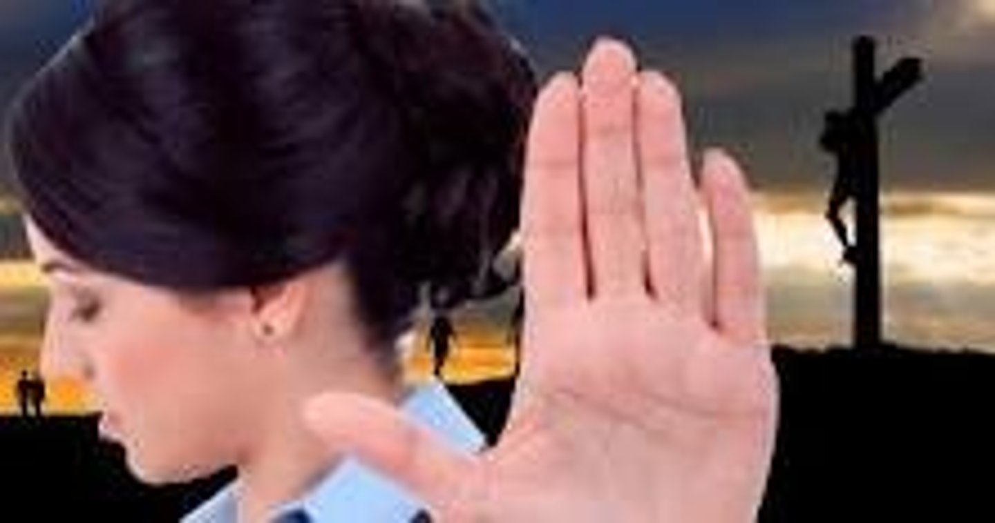 <p>to reject something</p>