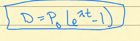 <p>D = Po(e^yt - 1)&nbsp;</p>