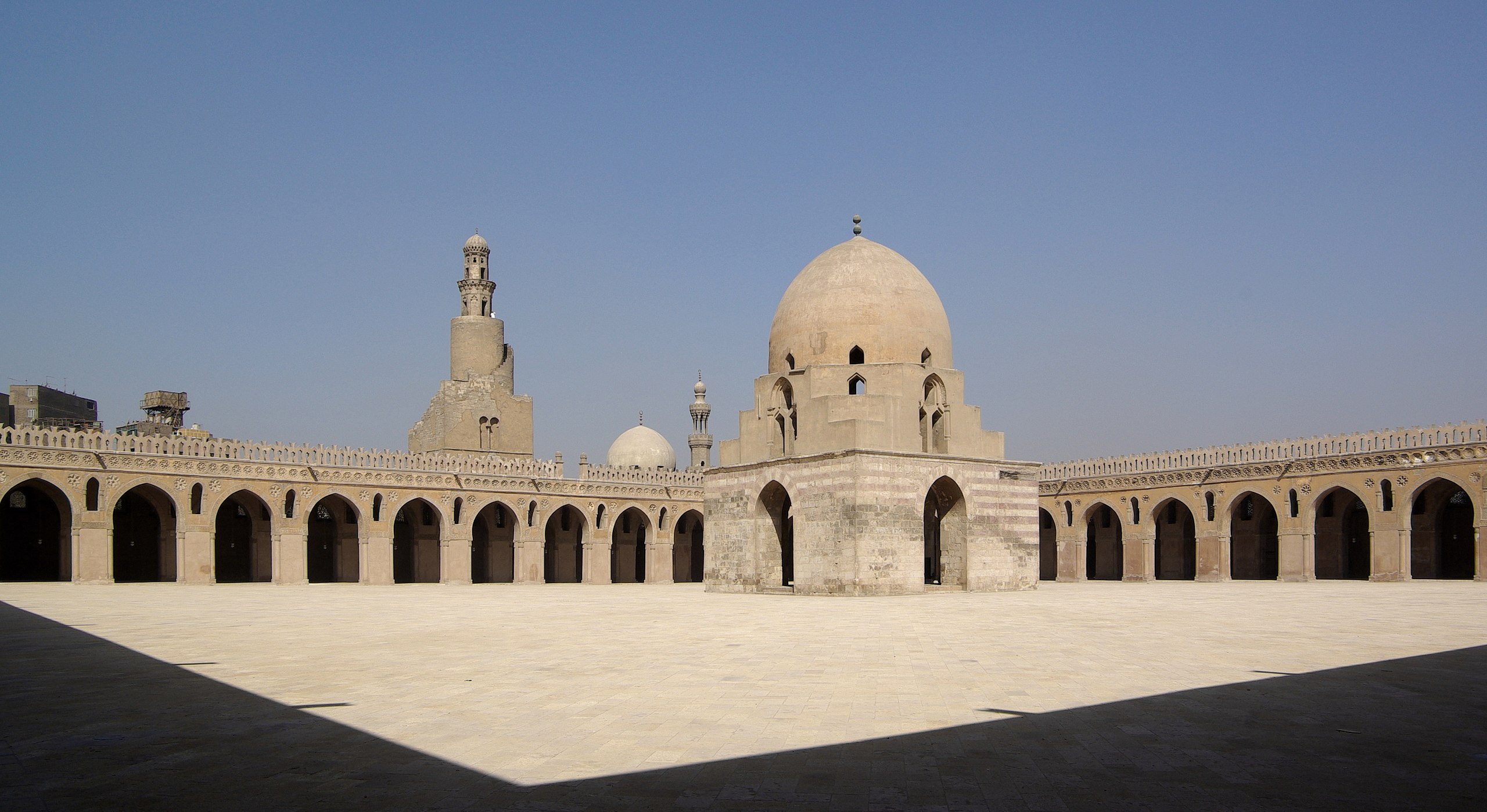 <ul><li><p>Built during the reign of the namesake first ruler of the Tulunid Dynasty of independent Egypt during the Abbasid Caliphate</p></li><li><p>It was / is located in Fustat / Cairo</p></li></ul><p></p>