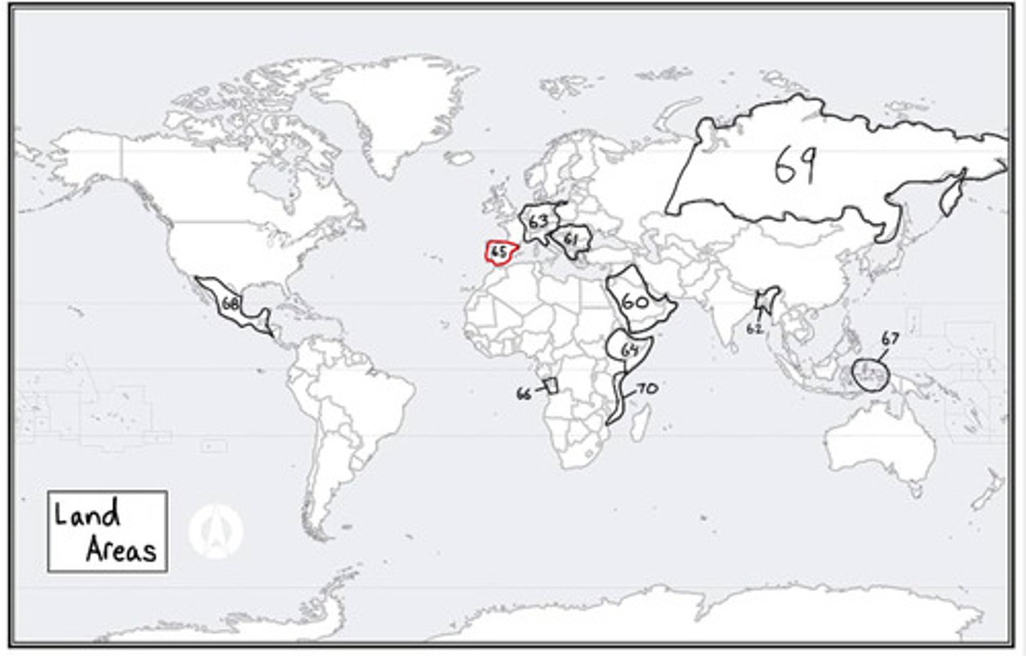 <p>What is #65? (land areas)</p>