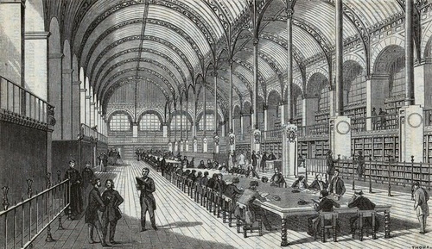 <p>Library in Paris designed by Labrouste, showcasing innovative architecture.</p>