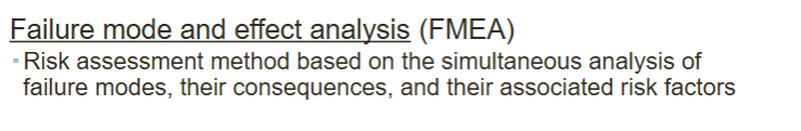 <p>risk assessment method based on simultaneous analysis of failure modes, their consequences, and their associated risk factors</p>