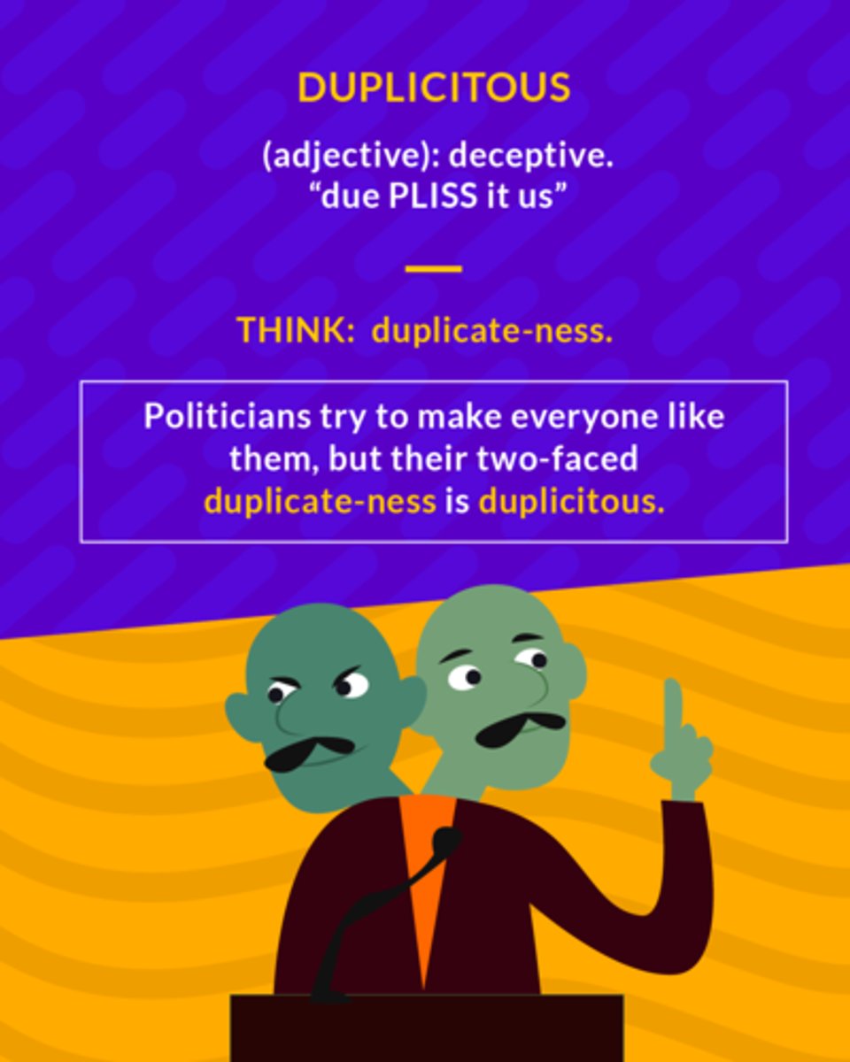 <p>deliberately deceptive, deceitful</p>