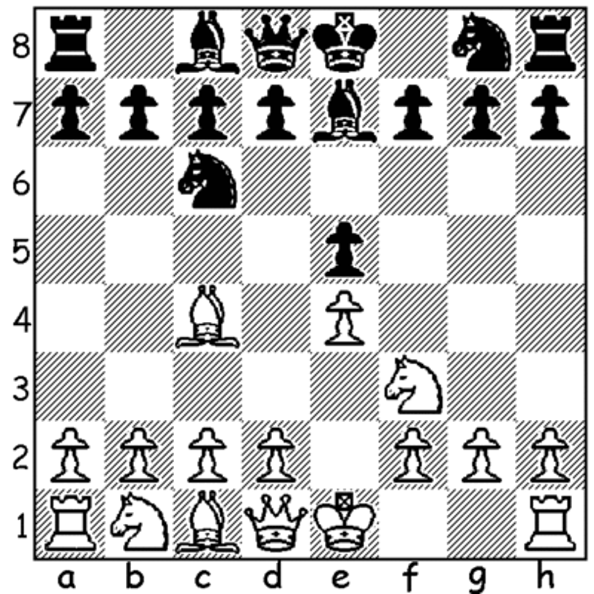 <p>1. e4 e5 2. Nf3 Nc6 3. Bb5</p>
