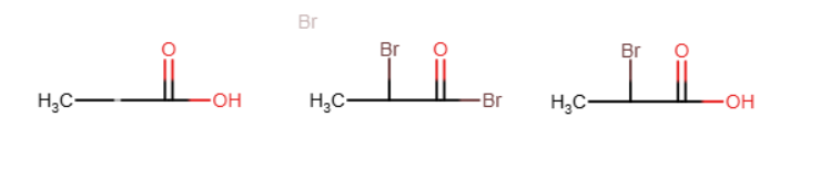 <p>A carboxylic acid where an H on the alpha carbon is replaced by Br. OH is also temporarily replaced by Br</p>