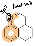 <p>Look for delocalized lone pairs and sp<sup>2 </sup>hybridized carbons</p>