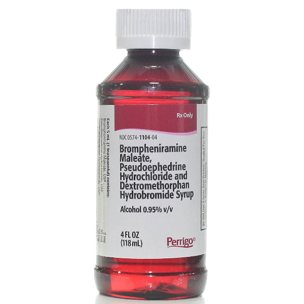 <p>Brompheniramine + Pseudoephedrine + Dextromethorphan </p>