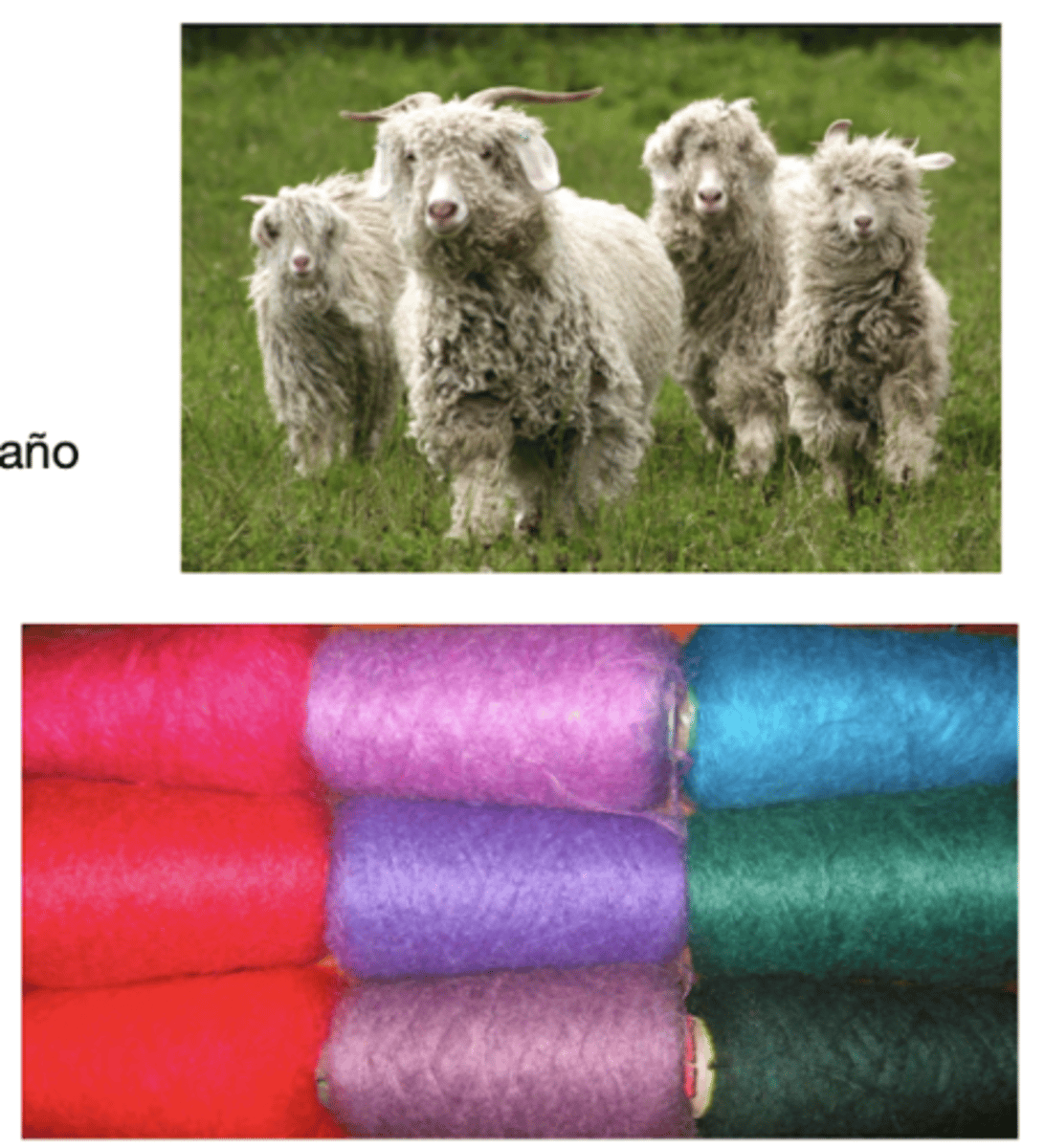 <p>un tipo de fábrica producida por la lana de cabra de Angora</p>