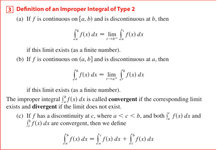 <p>Improper integrals of type 2</p>