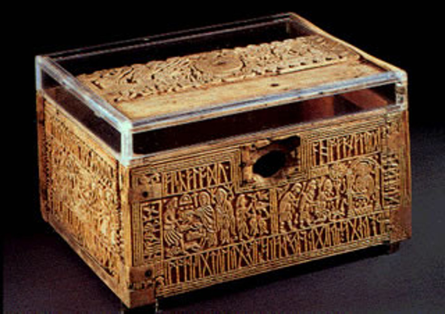 <p>The Franks Casket is a small, intricately carved Anglo-Saxon artifact dating from the early 8th century. It is notable for its intricate panel decoration, which features a mix of Old English runic inscriptions and pictorial representations. The Franks Casket is an important artifact from the Anglo-Saxon period, reflecting the artistic and cultural achievements of the early medieval Germanic peoples in what is now England. It is one of the few surviving objects that offer insight into the artistic traditions of the time.</p>
