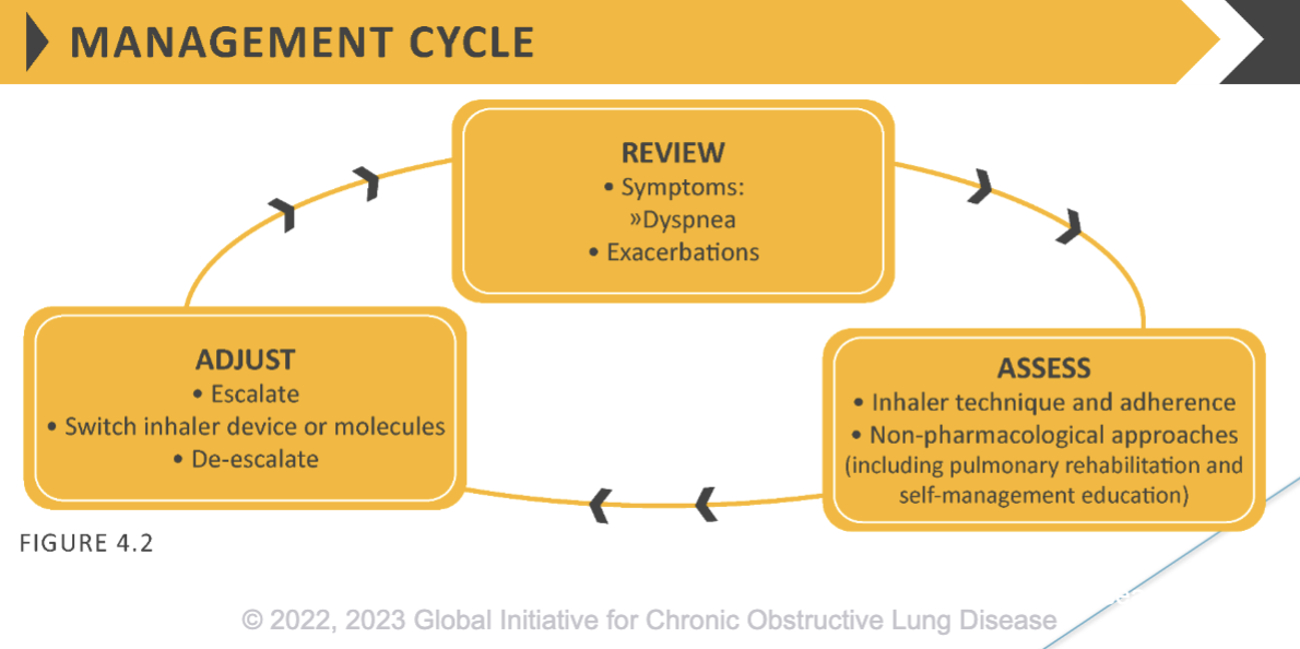 * Patients should be reassessed for attainment of treatment goals and identification of any barriers for successful treatment
* Following review of the patient response to treatment initiation, adjustments in pharmacological treatment may be needed