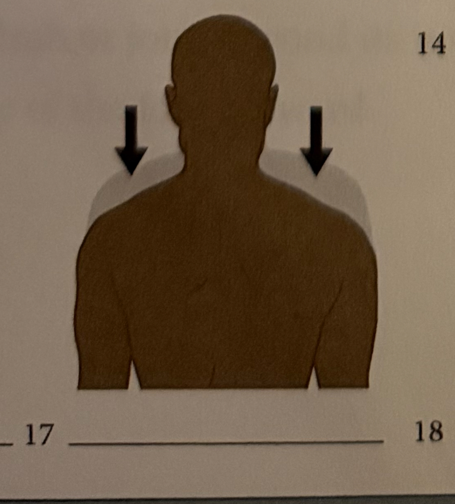 <p>moving a body part downward </p>