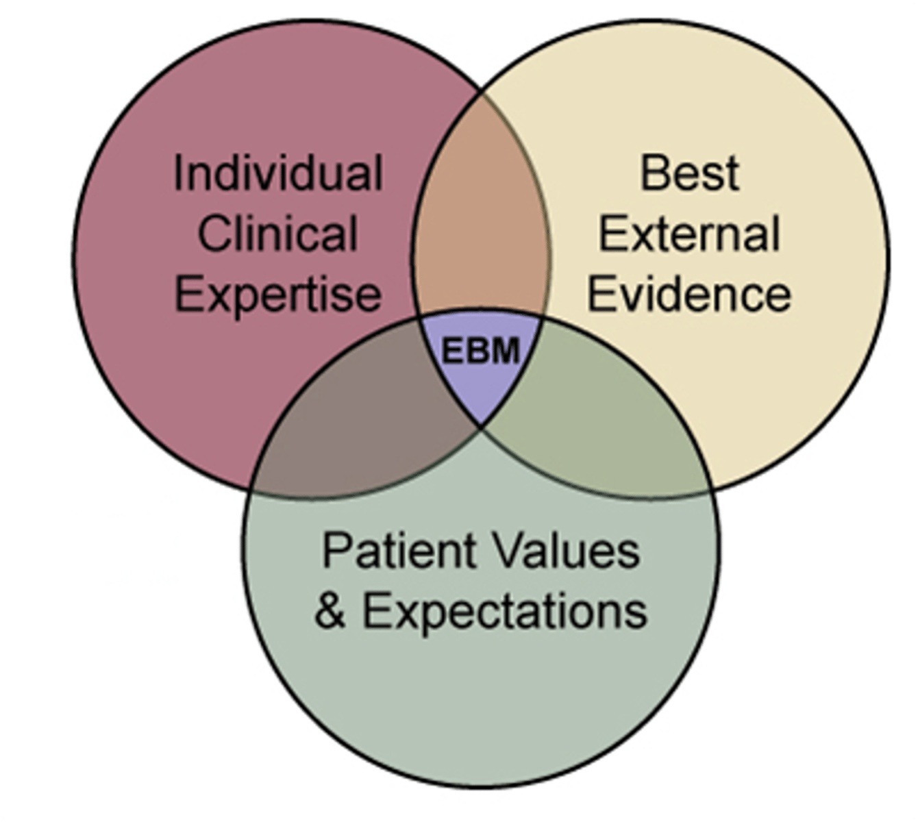 <p>The integration of best research evidence with clinical expertise and patient values</p>