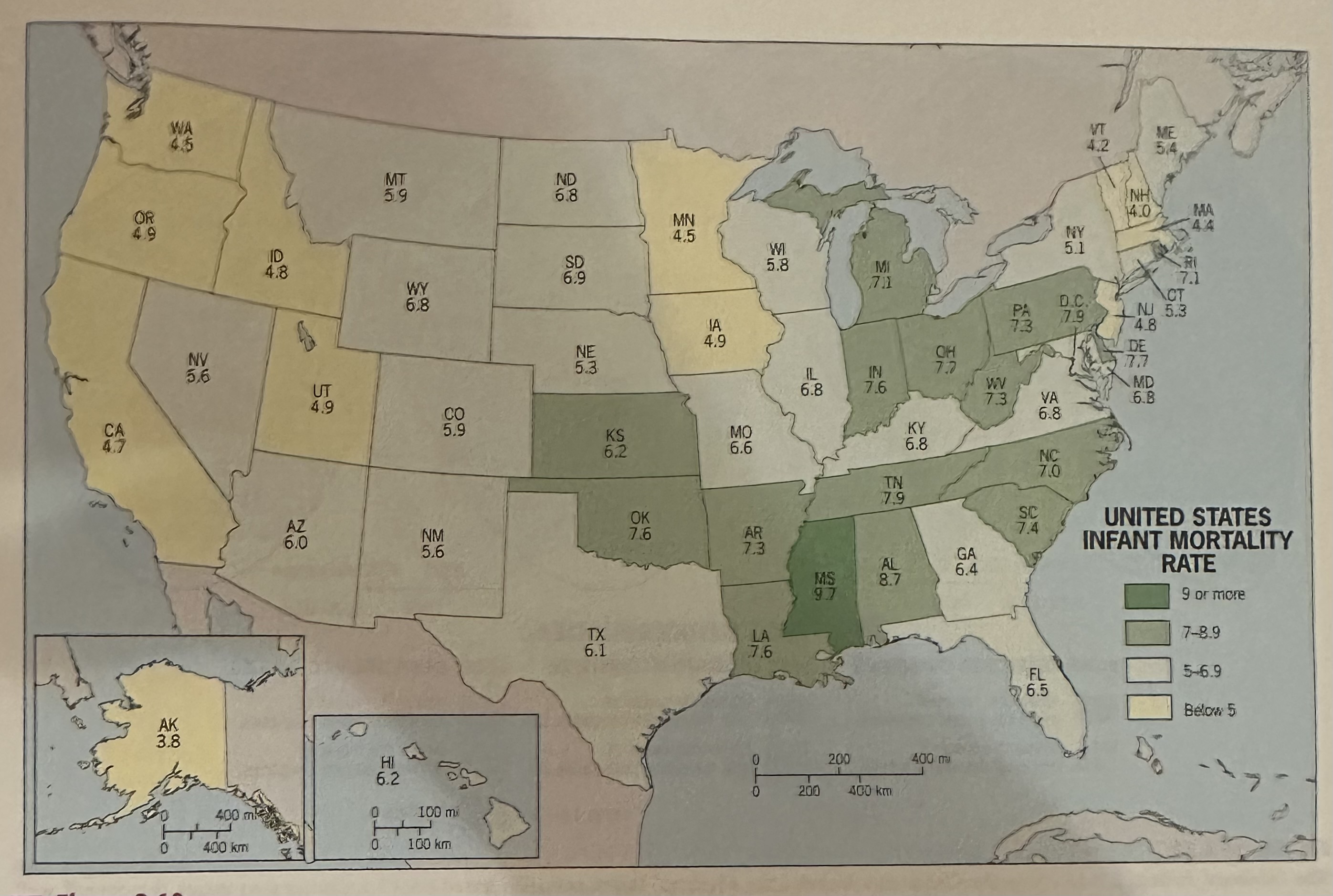 <p>What US census region has the highest rate?</p>