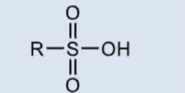 <p>pKa = 0-1</p><p>Acidic under physiological conditions</p>